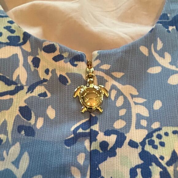 Lilly Pulitzer Blue Peri Turtley Awesome Mila Blue White Dress Women's Size 2 - Picture 3 of 9